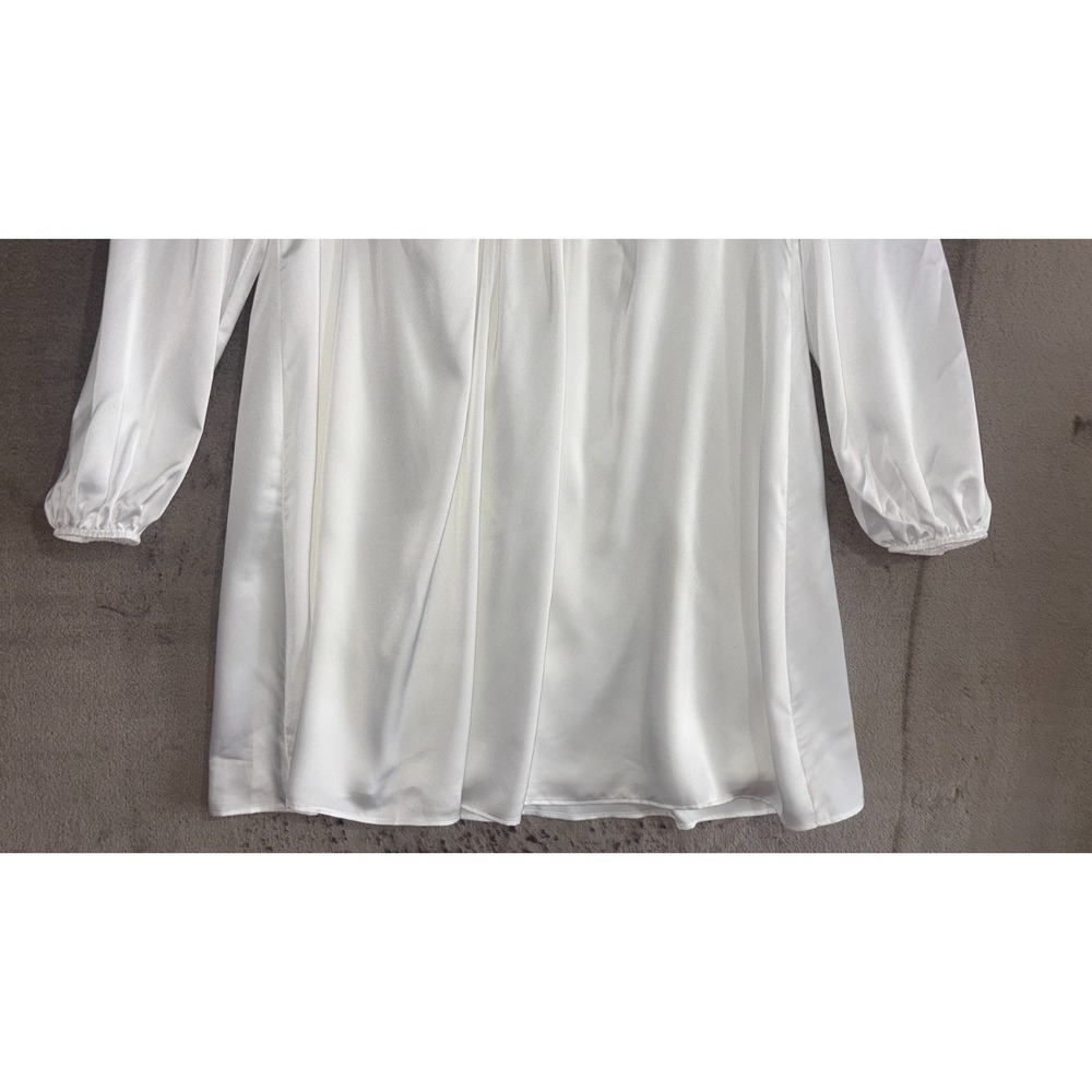 Show Me Your Mumu Rosetta Mini Dress Womens 1X White Luxe Satin Lined Floral - Picture 7 of 13